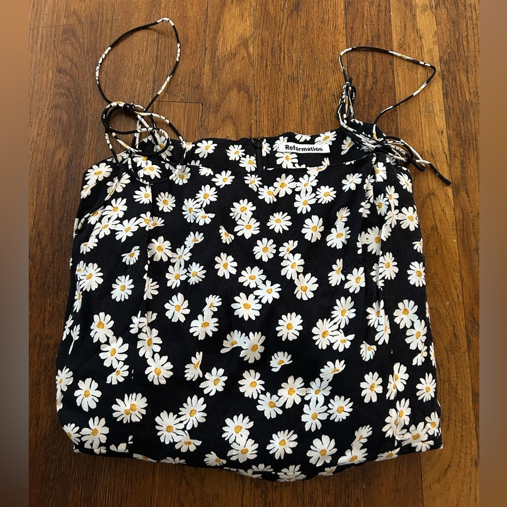 Reformation Black Daisy Dress